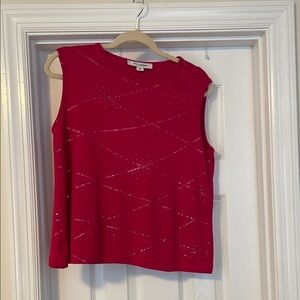 St. John Fushia Sleeveless Boxy Tank Top